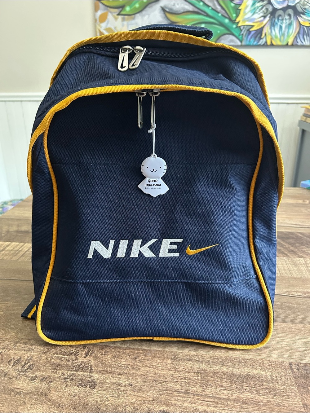 VTG Y2K Nike Utility Backpack Bag w/ 1995 Sanrio Hana-Maru Charm